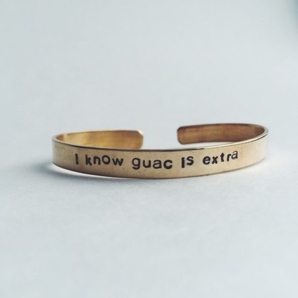 Jewelry - “I️ know guac is extra” Gold Bracelet
